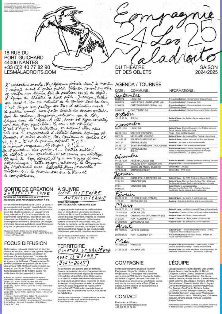 Affiche saison Compagnie les Maladroits @ Pithon+Faurel